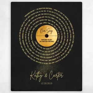 Gold Our Song Gold Record Lable Spiral 50th Anniversary Wall Plaque Gift for Couple LTC-2118
