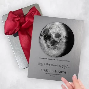 Tin Our Moon Trips Around the Earth Anniversary Gift Delivery Box Gift for Couple TOY-2127