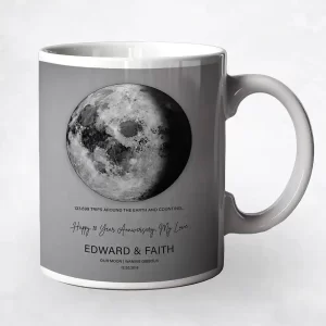 Tin Our Moon Trips Around the Earth Anniversary Coffee Mug Gift for Couple M-2127
