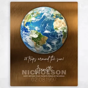 Bronze Happy Birthday Favorite Person in the World Birthday Wall Plaque Gift for Family LTC-2133