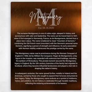 Bronze Surname Monogram and Established History Housewarming Wall Plaque Gift for Family LTC-2135