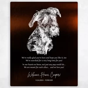 Gold New Pet Adoption Etched Photo Pet Anniversary Wall Plaque Gift for Family LTC-2137