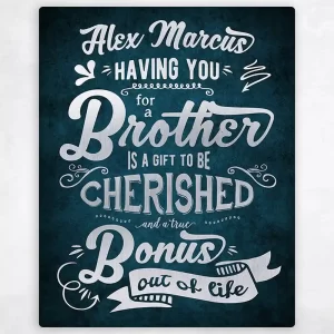 A Brother is a Bonus Out of Life Typography Birthday Wall Plaque Gift for Brother LTC-2148