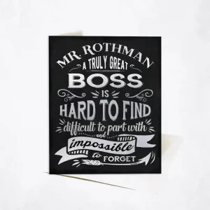 Truly Great Boss Typography Retirement Card Gift for Boss C-2150