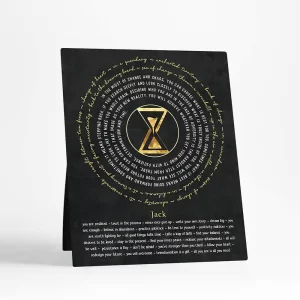 Hourglass Words of Encouragement for Him Divorce Desktop Plaque Gift for Divorcee D-2155