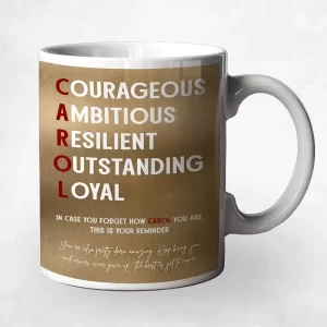 Bronze First Name Acronym Encouragement Birthday Coffee Mug Gift for Family M-2163