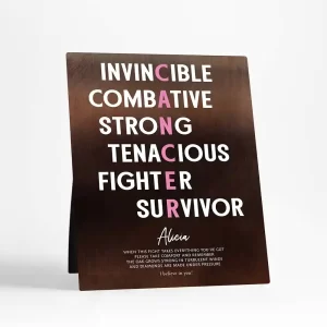 Bronze Cancer Survivor Motivational Encouragement Encouragement Desktop Plaque Gift for Family D-2165