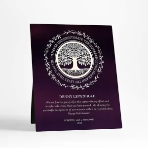 Tree of Life You Made a Difference Retirement Desktop Plaque Gift for Employee D-2167