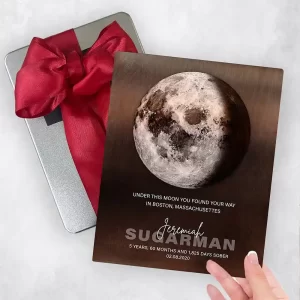 Bronze Sobriety Moon Phase When You Found Your Way Recovery Gift Delivery Box Gift for Recovering Alcoholic TOY-2170