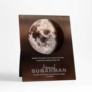 Bronze Sobriety Moon Phase When You Found Your Way Recovery Desktop Plaque Gift for Recovering Alcoholic D-2170