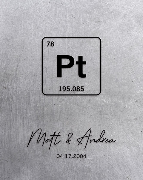Read more about the article Platinum Element Symbol 20 Year Anniversary – Custom Art Print for Andrea M