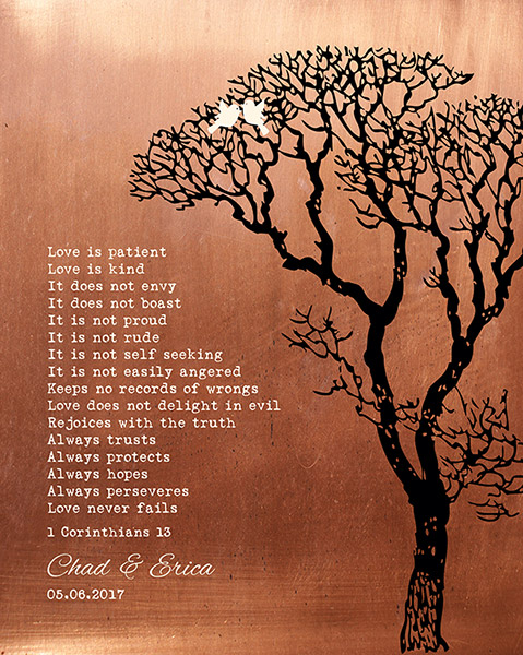 Read more about the article 7 Year Copper Anniversary Bare Tree Corintians – Custom Art Print for Chad W