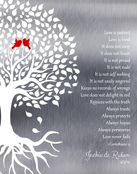 Read more about the article Corinthians Tin Anniversary Tree – Custom Art Print for Diane S
