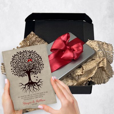 Special delivery gift plaque for  wedding packaged in gift tin box. Ideal for  wedding surprise gift delivery.