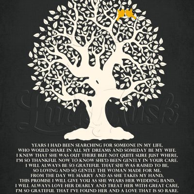 Personalized Poem From Grom Knotty Tree Gift for mother of the bride wedding Wall Plaque