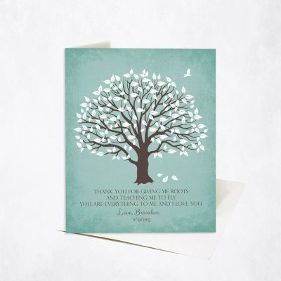 Picture of Distressed Linen wedding Stationery Card C-1155