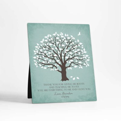 Closeup image of Magnolia Tree Desktop Plaque for a unique  wedding gift for parents D-1155