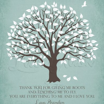 Personalized Roots Poem Magnolia Tree Gift for parents wedding Wall Plaque