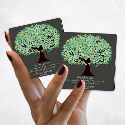 Close up picture of Green Tree Magnet Set Grandparent's Day Gift