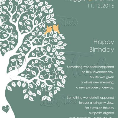 Personalized Love Poem November Birthstone Tree Gift for spouse birthday Wall Plaque