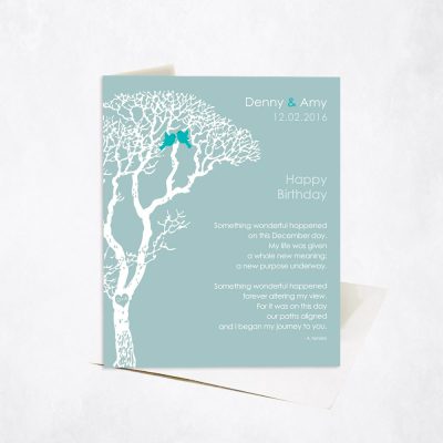 Picture of on Blue spouse birthday Stationery Card C-1724
