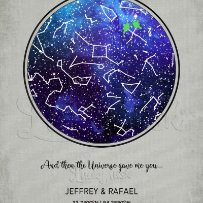 Personalized Constellations Custom Star Map Night Sky Gift for couple anniversary Wall Plaque