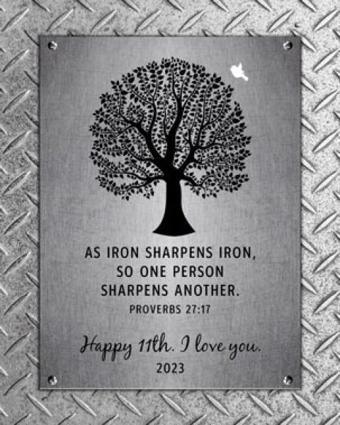 Paper Print. 6th Anniversary Iron Sharpens Iron Print #1901. Personalized 6th anniversary gift for Thomas D.