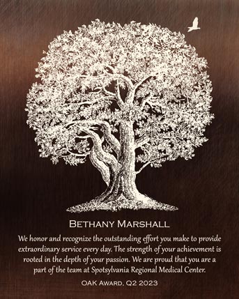 Canvas Print. Oak Tree Mentor Gift Employee Appreciation #1397. Personalized employee appreciation gift for Heather S.