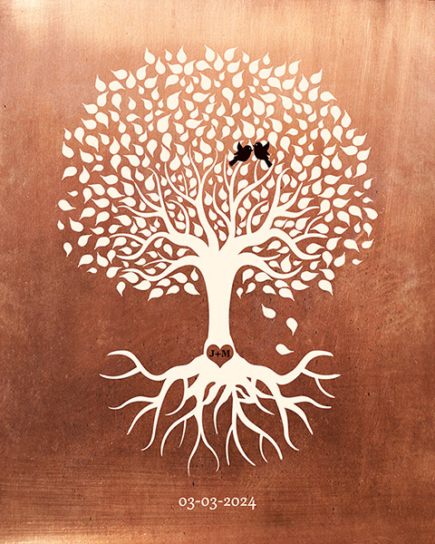 Read more about the article 7th Anniversary Copper Family Tree – Custom Art Print for Helle M
