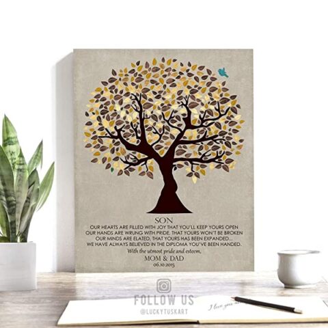 Graduation Gift For Son, Personalized Gift, Graduation Day Gift From Parents To Son, Custom Art Print on Paper, Canvas or Metal #1308