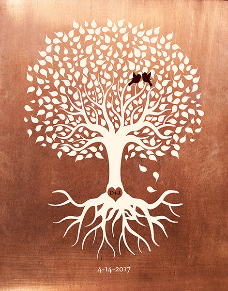 Read more about the article 7th Anniversary Gift Copper Tree Illustration – Custom Art Print for Joe C