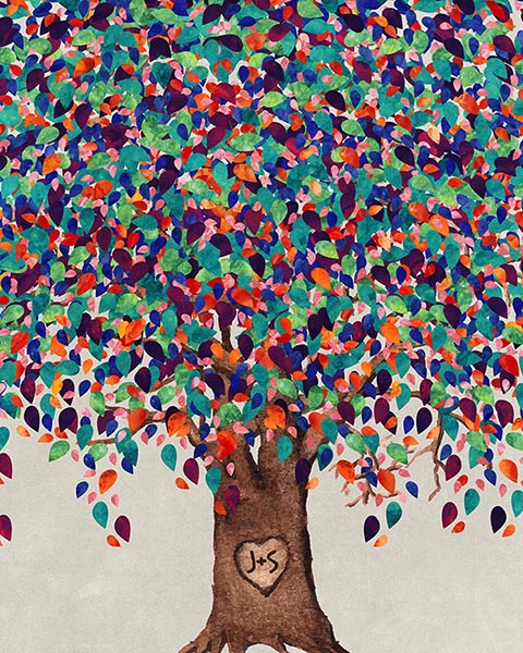 Read more about the article Willow Anniversary Colorful Tree – Custom Art Print for Josh B