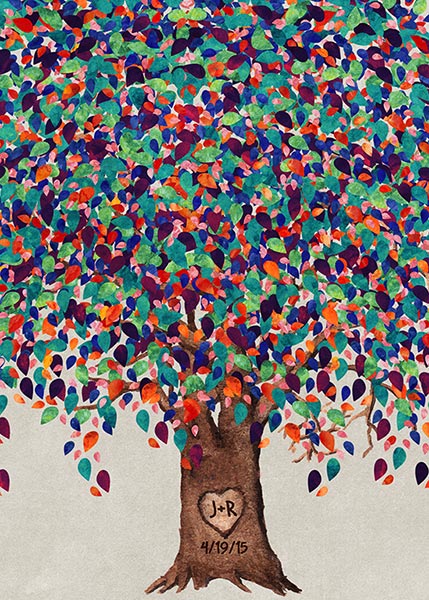 Read more about the article Colorful Willow Anniversary Tree 9th Anniversary – Custom Art Print for Juanita M