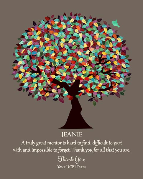 Paper Print. Employee Appreciation Gift Colorful Tree #1201. Personalized coworker gift gift for Kelly W.