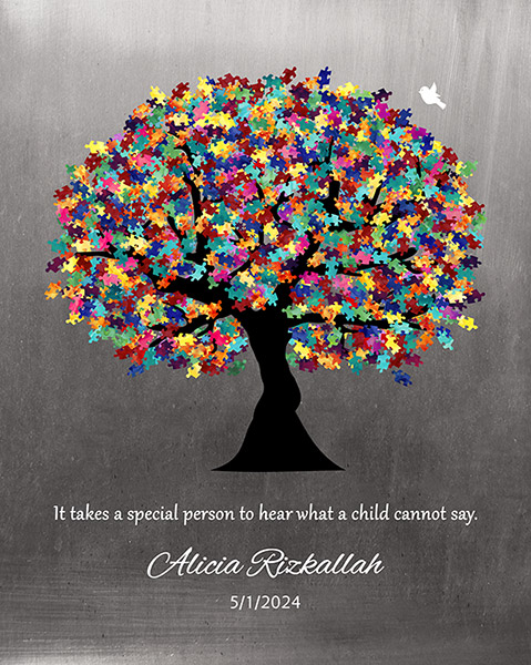 Read more about the article Graduation Gift for New Teacher Special Needs Autism Tree – Custom Art Print for Lane R
