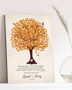 Sentimental Wedding Gift for Parents: Personalized Oak Tree Plaque