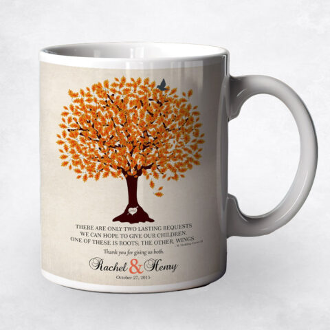 Parenting Quote Oak Tree Coffee Mug  wedding Gift for parents 1101