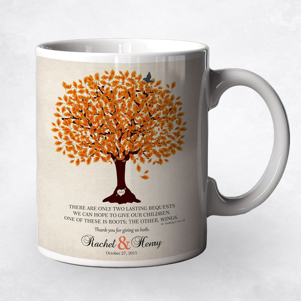 Closeup image of Orange Oak Tree  wedding Coffee Mug M-1101