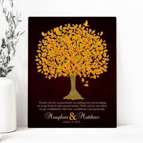 Thank You Gift For Parents Personalized Gift For Mother of Groom or Bride Family Wedding Poem Tree Gift For Mom and Dad #LT-1105