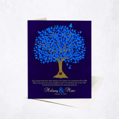 Blue Oak Gratitude Tree Poem wedding Stationery Card-1106