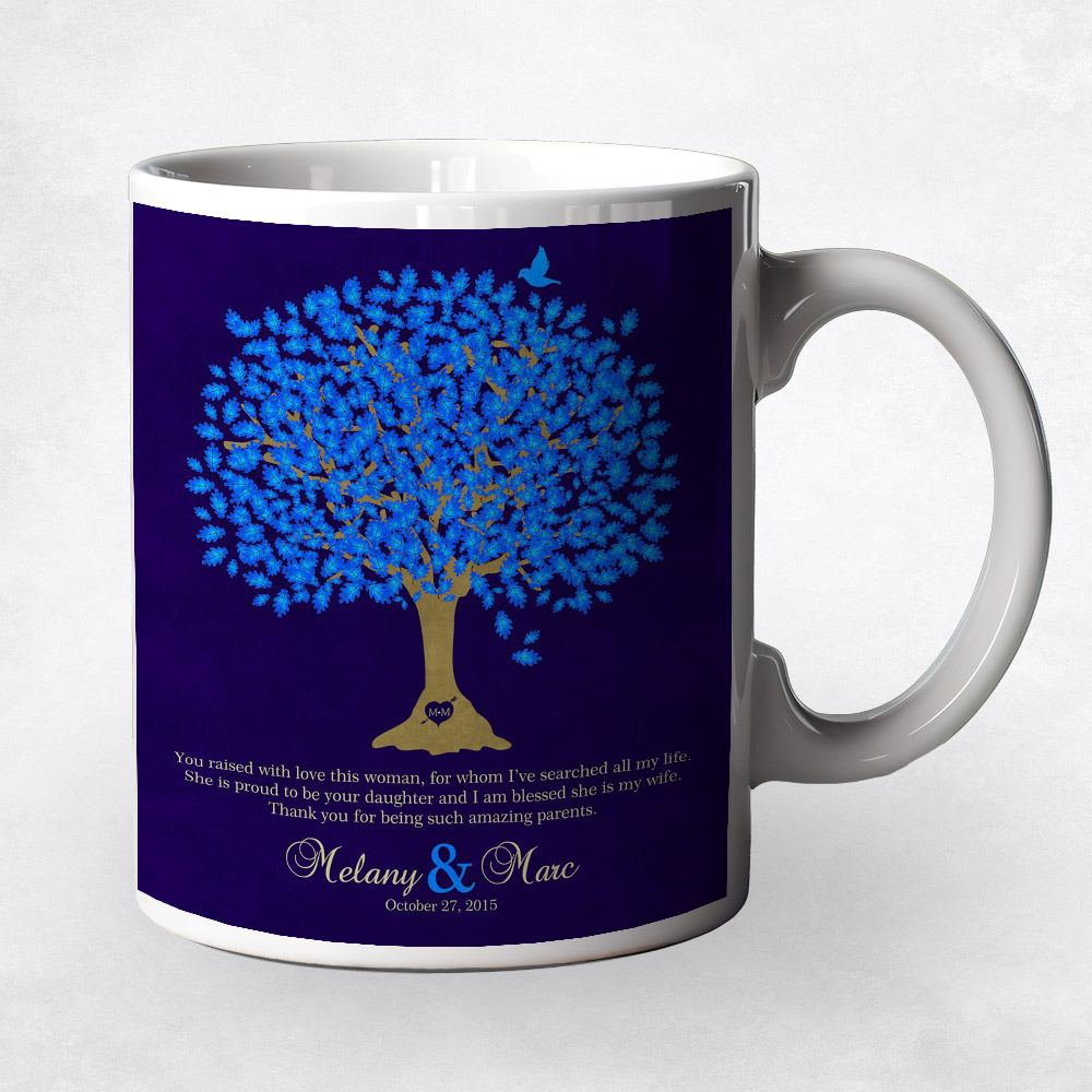 Closeup image of Blue Oak Tree  wedding Coffee Mug M-1106