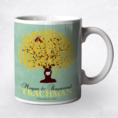 Yellow Oak Tree Name wedding Coffee Mug M-1107