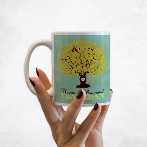 Yellow Oak Tree Name wedding Coffee Mug M-1107