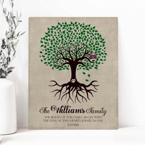 Personalized Family Tree, Roots of This Family Began, 10 Year Anniversary, Gift For Couple, Gift For Husband or Wife #LT-1109
