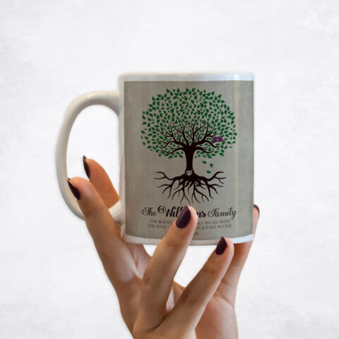 Green Tree with Roots anniversary Coffee Mug M-1109