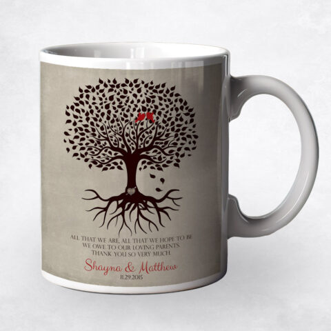 Brown Silhouette Tree wedding Coffee Mug M-1110