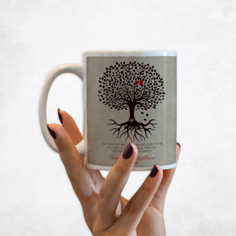 Brown Silhouette Tree wedding Coffee Mug M-1110