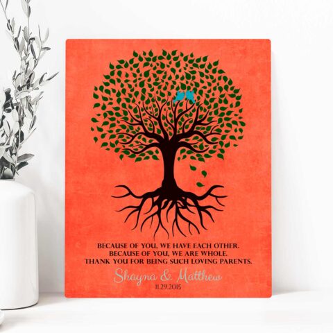 Thank You Gift For Parents Personalized Family Tree Roots Because Of You We Have Each Other Mother of Groom Bride Family #LT-1111