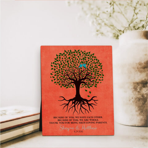 Rooted Tree wedding  Desktop Plaque Gift for parents D-1111