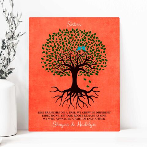 Gift For Sister Family Tree Roots Remain As One Personalized Gift For Sister From Sisteror Sister-In-Law #LT-1112